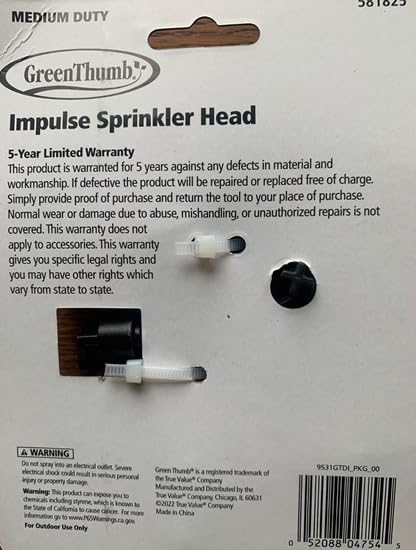 Green Thumb 9531GTDI 5800 sq ft Poly Impulse Sprinkler Head - Pack of (72) - Image 2