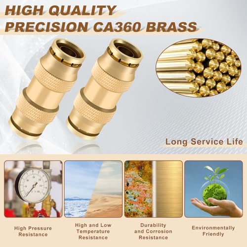 5/16" Straight Brass Union, DOT Approved Air Line Connector 10PCS - Image 3