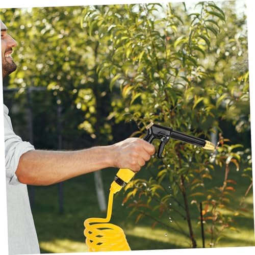 Alipis Coil Garden Hose with Multiuse Nozzle Retractable Water Hose for Efficient Car Washing Lawn Care and Home Cleaning Compatible with Standard Faucets - Image 4