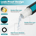 75FT Garden Hose, Kink-Free Non-Expandable Flexible Water Hose with 10-Pattern Spray Nozzle, Lightweight Leakproof Flat Hose with 3/4” Solid Brass Connector for Yard, Lawn & Outdoor Use - Image 2