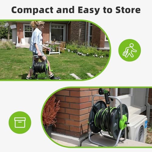 Garden Water Hose Reel,Holds 65-100 Ft of 5/8 Inch - Image 6