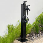 304 Stainless Steel Cylindrical Vertical Garden Water Column, Freestanding Hose Stand with Lock Faucet, Outdoor Antifreeze Faucet Hydrant Water Feature Fountain, for Irrigation by Unknown