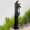 304 Stainless Steel Cylindrical Vertical Garden Water Column,Freestanding Hose Stand with Lock Faucet,Outdoor Antifreeze Faucet Water Dispenser Hydrant Water Feature Fountain by Unknown
