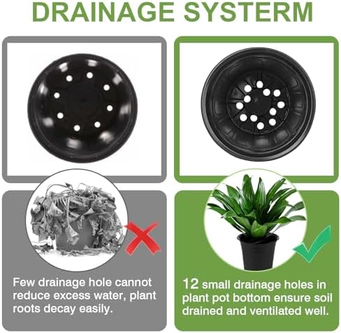 GroTheory 100 Pack 1 Gallon Nursery Pots, 6.7 Inch Plastic Pots for Plants - Image 5