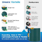 Expandable Garden Hose, Expandable Hose With 10 Pattern Spray Nozzle, TPV Material Flexible, Durable, Kink-Free, Brass Fittings Water Hose Expandable (Blue, 100FT) - Image 4