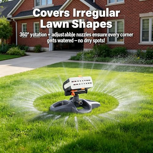 360° Sprinkler for Yard, Lawn Garden Watering, Automatic System Covers135m2 ft Hose Connection(10M) - Image 6