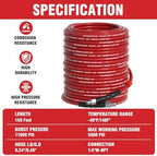 Sewer Jetter Kit 150FT for Pressure Washer, 5800 PSI Drain Cleaner Hose 1/4 Inch NPT with Spray Nozzle, Button Nose and Rotating Sewer Jetting Nozzle, Spanner Teflon Tape Pearl Corsage Pin - Image 2