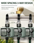 3-Way Garden Hose Splitter, Heavy-Duty Brass, 3/4" GHT, Black - Image 3