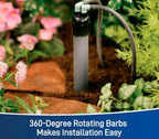 2-Port Drip Irrigation Manifold with Filter, 1/2-Inch NPT Thread, 1/4-Inch Tubing Barbed Outlets, Adjustable Flow Control, 360° Rotating Ports, Garden Drip System Connector - Image 2