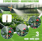 200FT 360° Adjustable Drip Irrigation Kit System for Garden Sprinklers for Yard Garden Watering System with 32 Nozzles Raised Bed Greenhouse Plant Watering Devices Misting System - Image 3