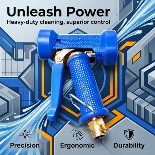 Water Spray Gun for Car Wash, Gardening, Lawn, and Irrigation, 350 Psi High Pressure, 26 GPM Nozzle, Brass Internal, Recessed Tip, Insulated Handle, G1/2 Fitting, 100 L/min, 2.2 lbs - Image 5