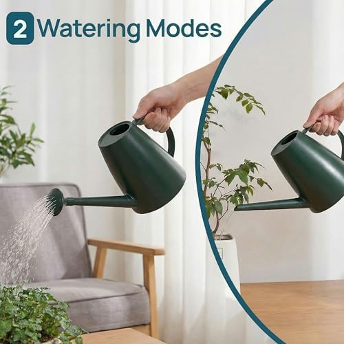 Modern 1.8 Liter Plastic Watering Can with Detachable Spout and Sprinkler Head, Designed for Controlled Pouring and Easy Handling, Green - Image 3