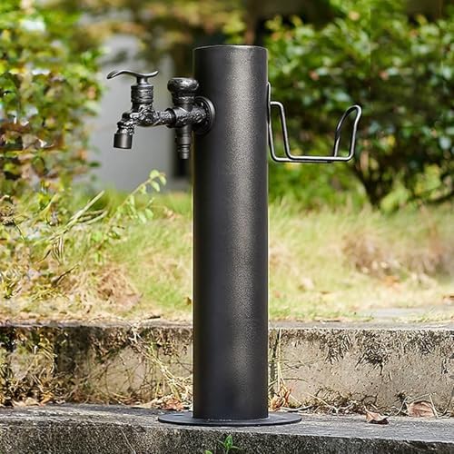 Pool Fountain Acrylic Waterfall Spillway Decorative Water Feature,Stainless Steel Vertical Garden Water Column with Copper Faucet, Freestanding Hose Stand for by Unknown