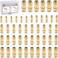 48PCS 6-Size Brass Dot Air Line Fitting Kit,1/8"-1/2" Straight Union by BOERAY