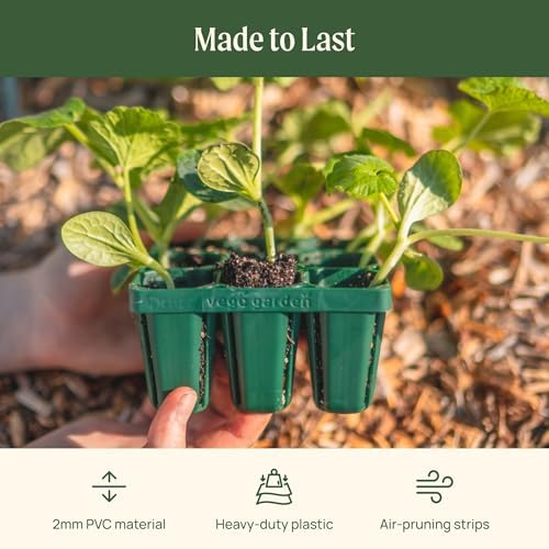 Vego garden Standard Seedling Trays Without Lids, 64 Pack for Seedlings Reusable Propagator Growing Starter Tray, Germination Trays Kit for Greenhouse/Garden (8-Cell per Tray) - Image 3