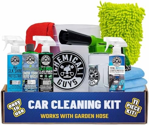 Chemical Guys Foam Gun Car Wash Kit With Bucket, Garden Hose Foam Sprayer, Microfiber Towels And Total Interior Cleaner - Complete Auto Detailing Wash And Car Care Bundle by ChemicalGuys