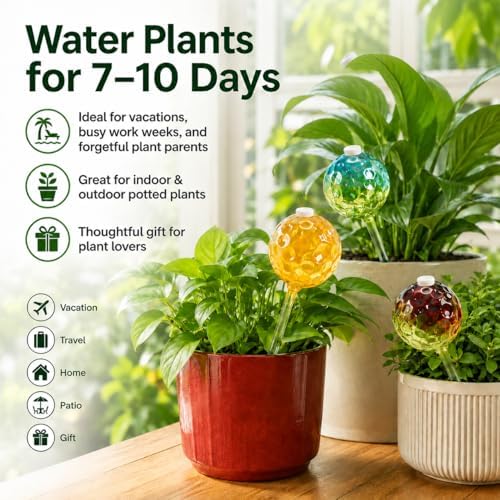Plant Watering Globes, Gradient Color Glass 9 oz Self Watering Globes - Image 4