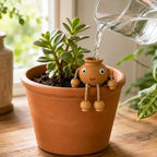 Ceramic Plant Watering Spike, Smiling Pot Character Slow-Release Water Dripper for Indoor Potted Plants, Houseplants and Home Garden, Terracotta Brown, 1 Pack (Small) - Image 2
