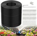 300FT 1/4in Drip Irrigation Tubing with Clamp and Stake,Irrigation Tube Kit by Sankoly
