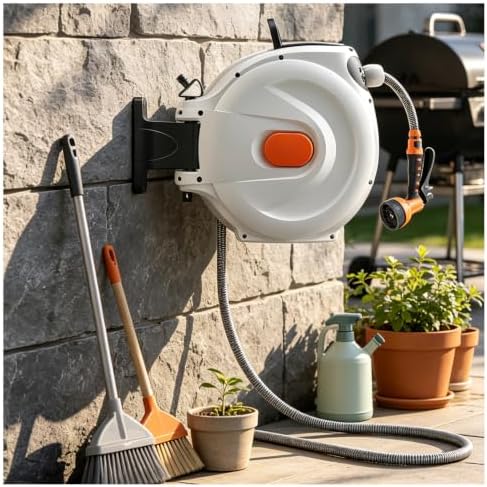Retractable Water Hose Reel, Wall Mounted Garden Hose 22m/72ft by Unknown