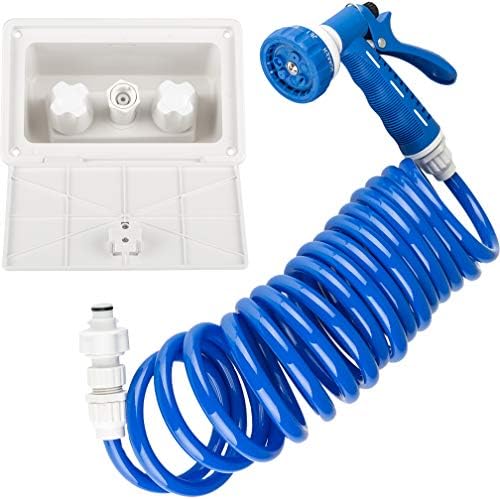 Dura Faucet DF-SA189-WT RV Exterior Quick Connect Spray Box Kit (White) by Dura+Faucet