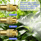 M METERXITY 1-Set Brass Misting Nozzles Tees, 12inch/30cm Tube Len 3-in-1(Dripping, Spraying, Shutoff) Adjustable Copper Water Mister Sprayer for 0.31"/8mm Tubing Irrigation [Gold Tone/Black] - Image 5