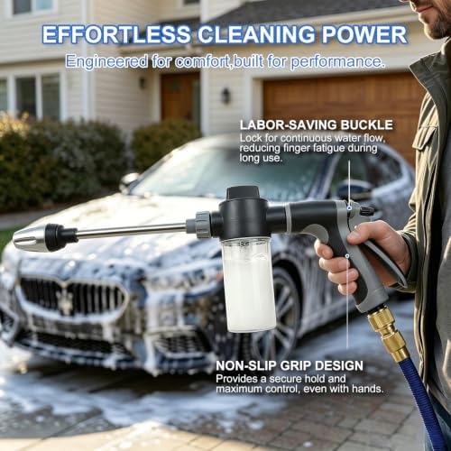 Hose Hawk Pro Pressure Washer Gun, High Pressure Hose Nozzle with 4 Spray Modes, Adjustable Handheld Pressure Washer Nozzle for 3/4" Garden Hose, Watering Sprayer for Cleaning Patio Yard Car Pets (A) - Image 2