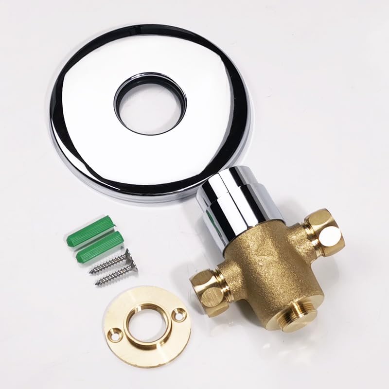 Heavy-duty self-closing shower valve, chrome-plated brass shower controller, wall-mounted shower faucet, suitable for gyms, swimming pools, schools and public facilities (Full concealed installation) - Image 3