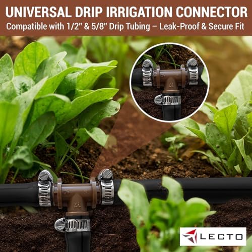 LECTO Universal 5/8", 1/2", .700" Drip Line Repair Kit – Tee, 3 - Image 3