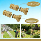 3/4 Inch GHT Solid Brass Garden Hose Quick Connect Fittings, Water Hose Connectors with Leak-Proof Seal for Outdoor Gardening and Cleaning Use (6, Gold) - Image 5