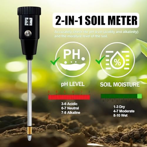 295mm Long Soil Moisture Sensor Meter Long Probe, Soil PH Meter, Soil PH Tester Gardening Tool Kits for Plant, Tree, Soil Tester for Moisture Great for Garden, Lawn, Farm, Indoor & Outdoor Use - Image 2