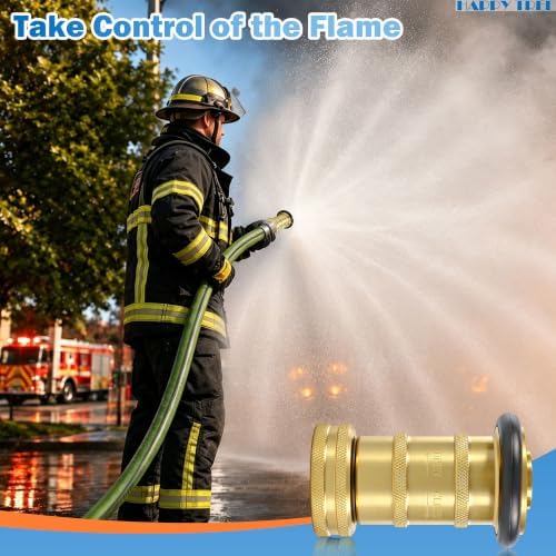 Happy Tree 1" NPSH Fire Hose Nozzle 100 psi 36 gpm Brass Fire Equipment Heavy Duty Industrial Jet Fog Spray Nozzle - Image 2