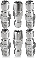 Essential Washer Stainless Steel ¼” Plug Male NPT | Pressure Washer Quick Connect Fittings | 5000 PSI | Set Of 6 by EssentialWasher