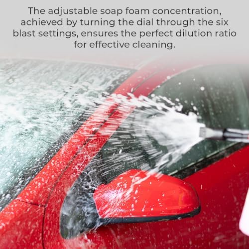 Car Wash Foam Gun by Hi-Tech, Snow Foam Spray, 6 Blaster Settings, Sprayer Connects to Any Standard Garden Hose - Image 4