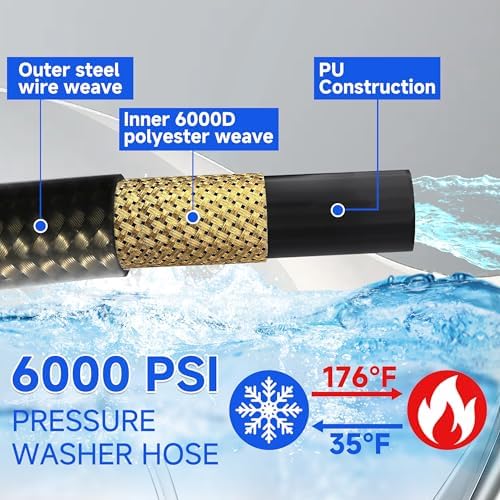RIDGE WASHER Pressure Washer Hose 50 Feet X 3/8 Inch, 6000 PSI - Image 2