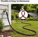 25FT Rubber Garden Hose, 5/8'' Flexible Water Hose & 3/4'' Brass Fittings - Image 6