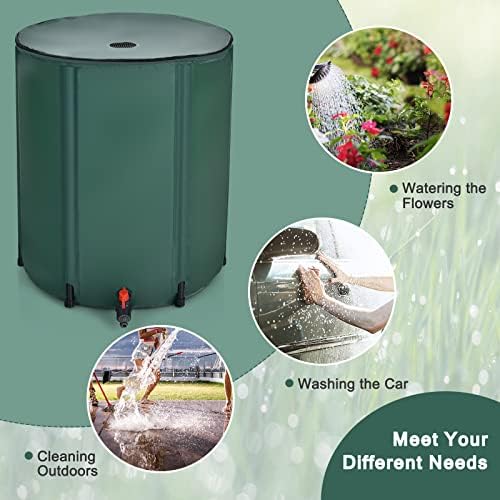 LDAILY 60 Gallon Collapsible Rain Barrel to Collect Rainwater from Gutter, PVC Rain Water Collection Barrel w/Spigot Filter & Top Mesh, Effectively Saving Water, Large Water Storage Container - Image 6