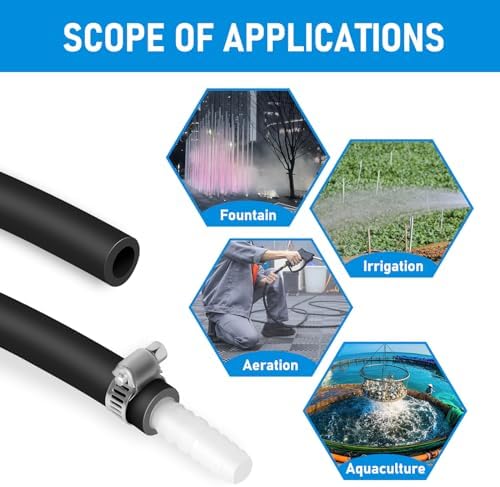 Self-Sinking Aeration Hose 300 ft ⅜ in. Comes with 4 patchers and 4 stainless steel hose clamps for weighted air pump tubing, easy to install for pond water lake aeration (300 Feet) - Image 7