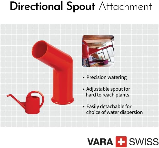Consolidated Plastics Durable Swiss Watering Can with UV Protection, Ergonomic Handle for Indoor/Outdoor Gardening, Made in Switzerland (10 Liter, Red) - Image 6