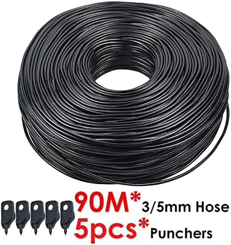 3/5mm PVC Hose Micro Drip with Puncher, Blank Distribution Line Water Hose Garden Watering Tube for Garden Irrigation System(90M) - Image 2