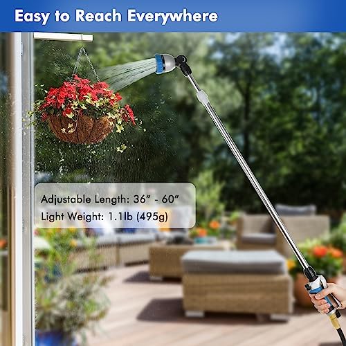 RESTMO Long Telescopic Watering Wand for Garden Hose, 36”-60” Garden Wand - Image 5