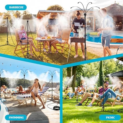 Pickmesh 2 Set Chicken Coop Mister Cooling System, 5.3ft Adjustable Standing Poultry Mister with 26ft Hose, 360° Outdoor Misting System for Chickens, Helps Keep Flocks Cooler During Hot Weather - Image 5