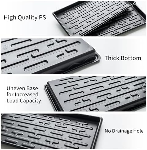 RooTrimmer Shallow 1020 Nursery Flat Trays Specialized for Holding & Carrying 200 Cell Plug Seedling Trays (Height is 1.3"),Microgreen Germination Trays,10 Pack, No Holes (YB01, 10Pcs) - Image 3