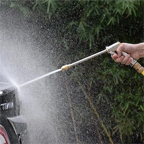 Garden Sprayer High Pressure Water Hose Nozzle Adjustable Spray Gun for Watering Plant 4-Point Water PipeJoint, Universal Joint(Gold) - Image 3