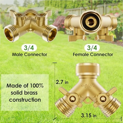 3/8" Lightweight Coil Garden Hose 75FT+Brass Garden Hose Splitter 2 Way - Image 5