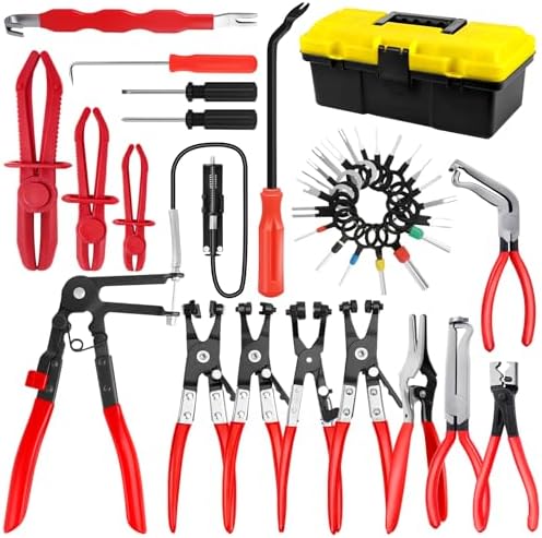 38 PCS Hose Clamp Pliers Set with Fuel Line and Terminal Tools by QLOUNI