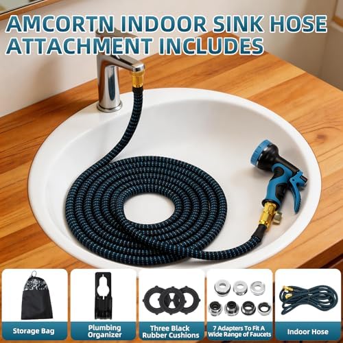 200FT Sink Hose Attachment for Kitchen, Bathroom Faucet 7 Adapters - Image 6