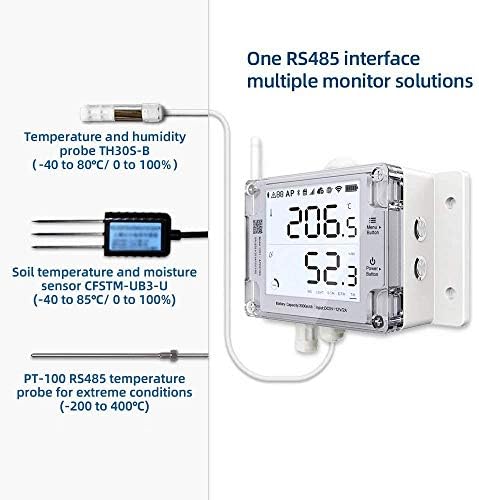 RS485 Soil Temperature and Moisture Sensor, Stainless Soil Probe for Greenhouse,Garden,Lawn,Farm,Soil Temperature Humidity Tester (Audio Plug Connector, Works GS1-AETH/SP1) - Image 3
