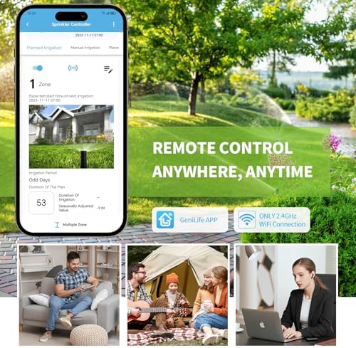 8 Zones WiFi Smart Sprinkler Controller, Briidea Automatic Irrigation Controllers with Customized Watering Schedule & Seasonal Adjustment, Water Efficiently and Keep Your Plants Healthy, MK-117 - Image 2