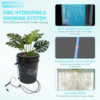 Hydroponics Growing System Kit 5-Gallon Deep Water Culture Recirculating Drip Grow System Indoor Garden Grow System with Hose, Air Pump, and Air Stone (1 Bucket + Drip Irrigation) - Image 3